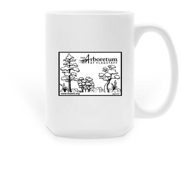 Large arb trees black & white mug